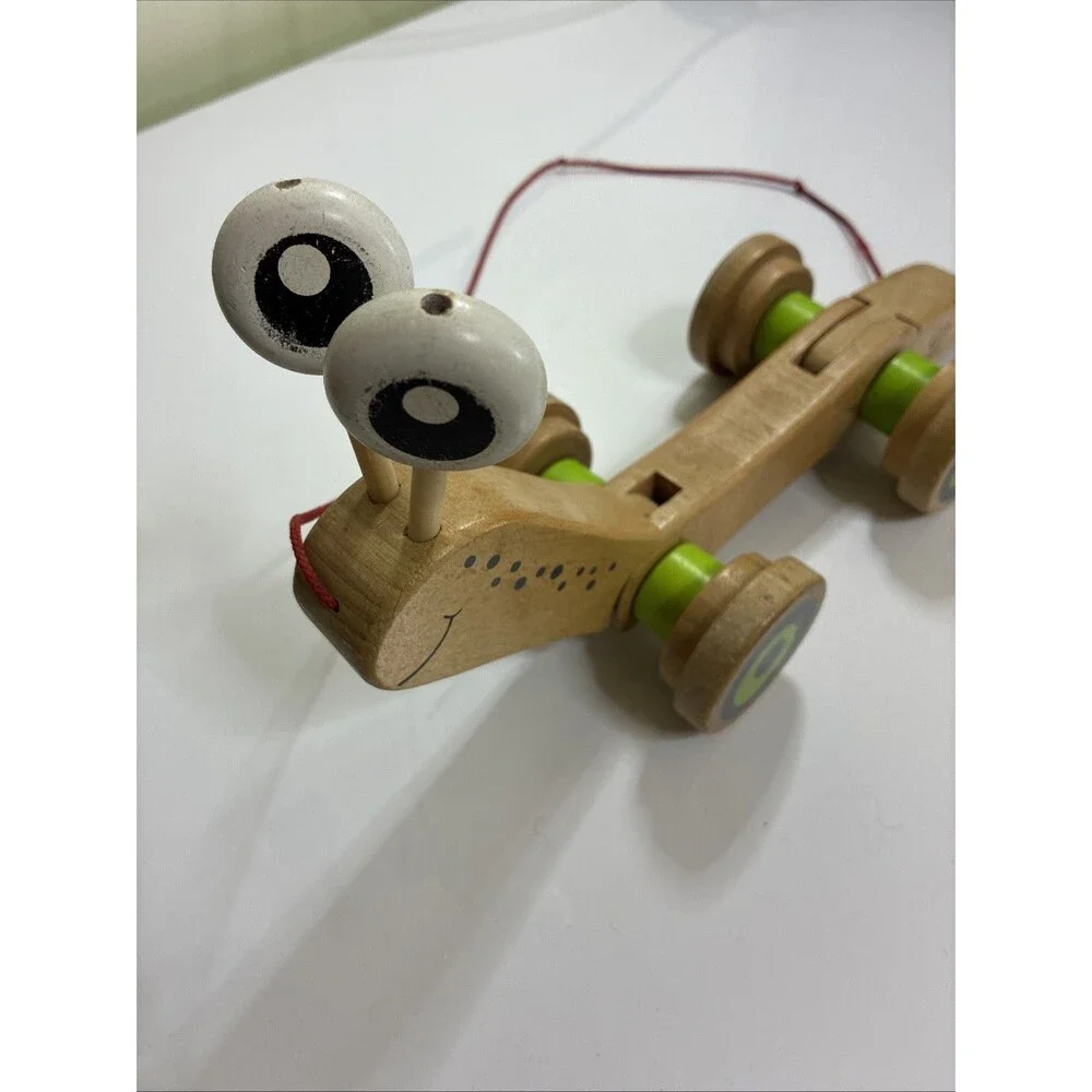 Hape Walk-A-Long Wooden Pull Toy / Toddler Walking Toy Natural Wood